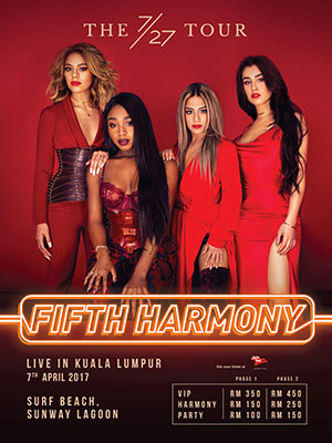 The Fifth Harmony 7/27 Concert in Kuala Lumpur on 7 April 2017