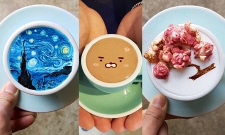 24 ภาพศิลปะการทำกาแฟ ลาเต้อาร์ต หรือ ภาพวาดบนฟองนม จาก บารีสต้าหนุ่มเกาหลี