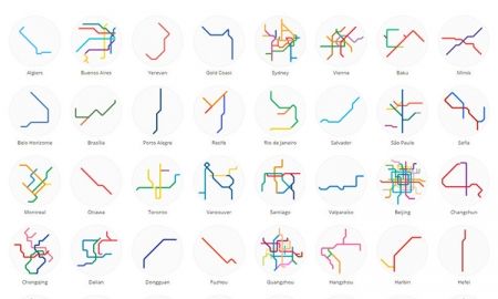'Mini Metro Maps' แผนที่เส้นทางรถไฟฟ้าทั่วโลกแบบลายเส้น