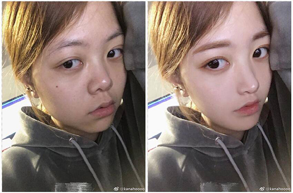 ขุ่นพระ! ภาพ Before & After หลังแต่งรูปด้วย App ของสาวชาวจีน อย่างกับคนละคน
