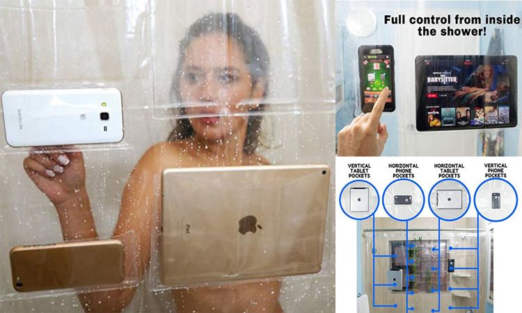ของมันต้องมี! Screenholder ม่านอาบน้ำโปรงแสง สำหรับคนติดมือถือ