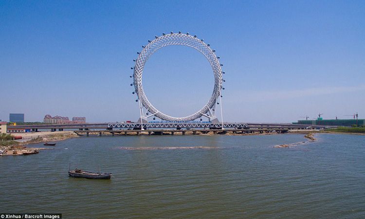 พี่ จีน จัดให้! Bailang River Bridge Ferris Wheel ชิงช้าสวรรค์ไร้แกนกลางที่สูงที่สุดในโลก
